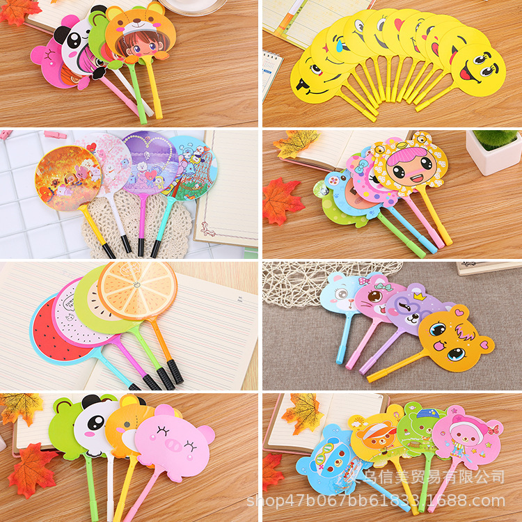 C Creative Cartoon fan Pen, cute learning stationery, fan Ballpoint pen, student prizes, gifts wholesale advertisement LOG Application Scenario
