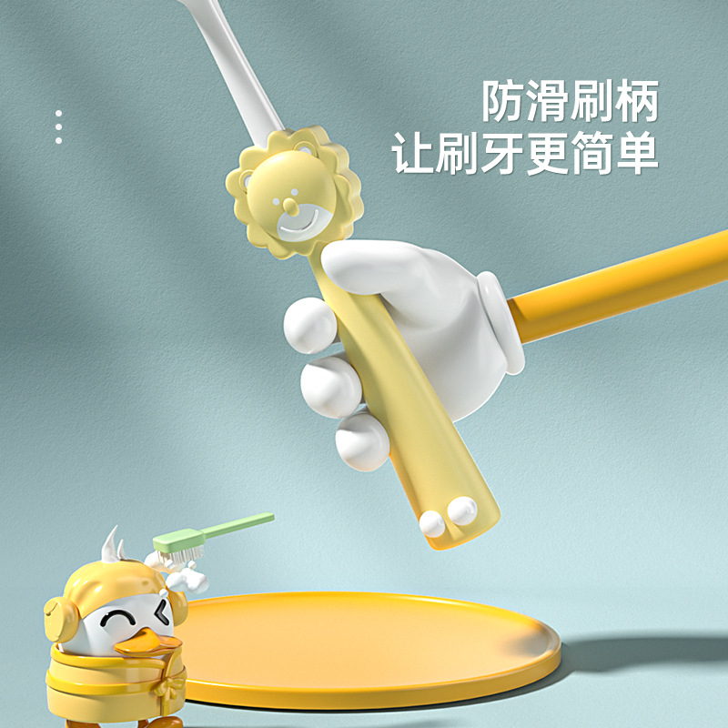 Little Lion Children Ten Thousand Hair Toothbrush 2-10 Years Old Tooth Replacement Period Bao Bao Soft Hair Gingival Toothbrush Manufacturers Wholesale Specification drawing