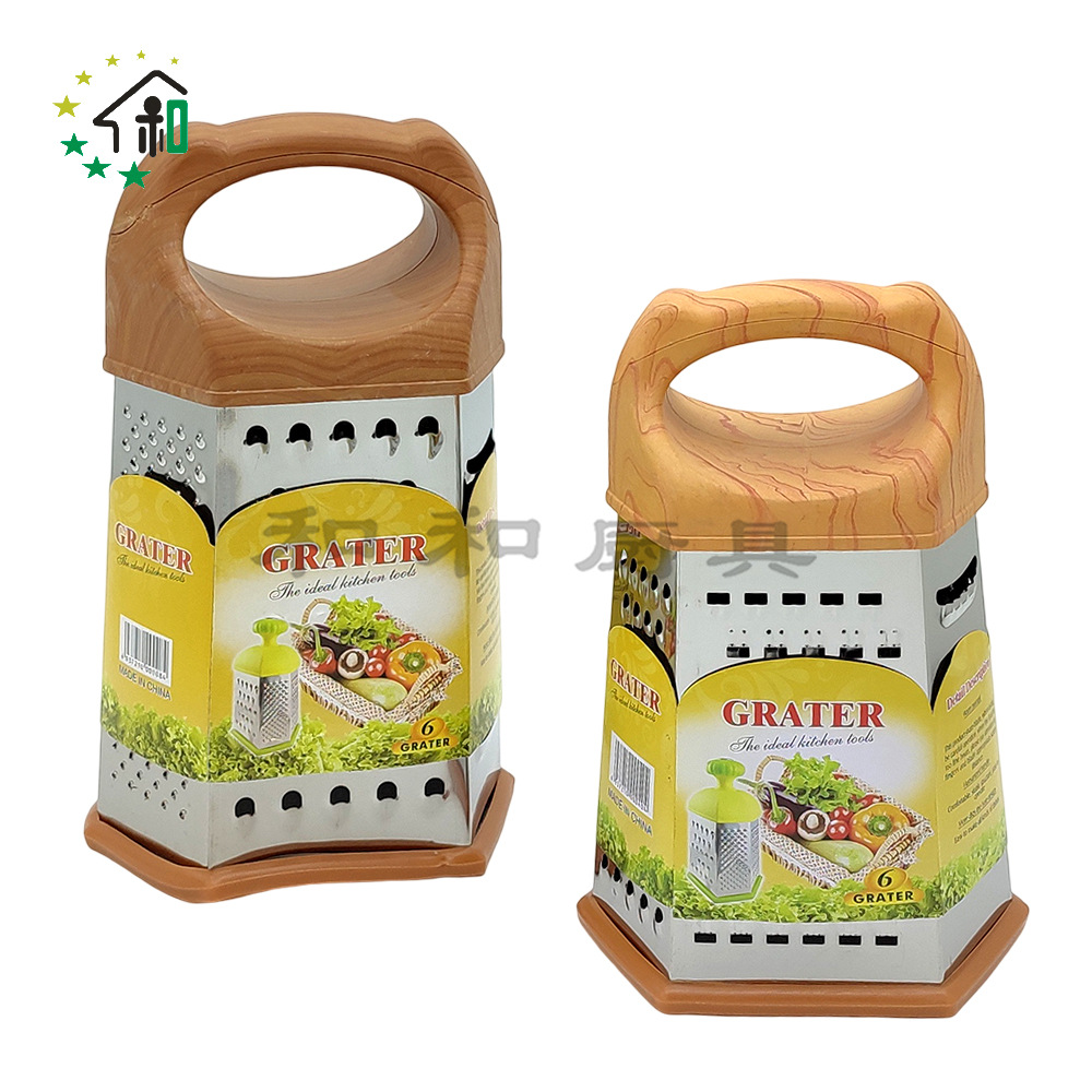 Manufacturer wholesale kitchen small tools, stainless steel multi-purpose vegetable cutter, shredded and sliced potato shreds, six-sided grater Item Picture