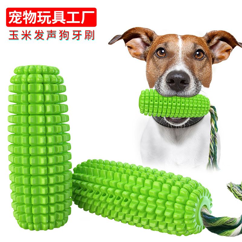Pet supply factory wholesale company sells Amazon corn sound grinding stick dog toothbrush dog toy Specification drawing
