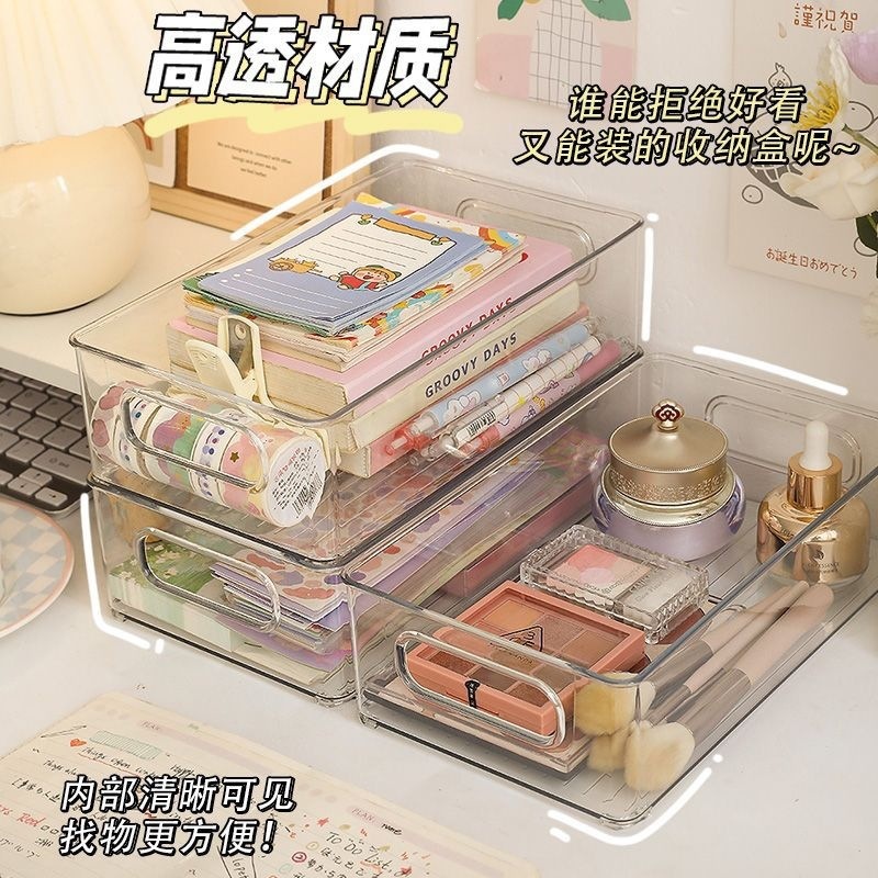 Thickened acrylic storage box, high-definition transparent home desktop, beauty, mask, snack and sundries storage rack details Picture