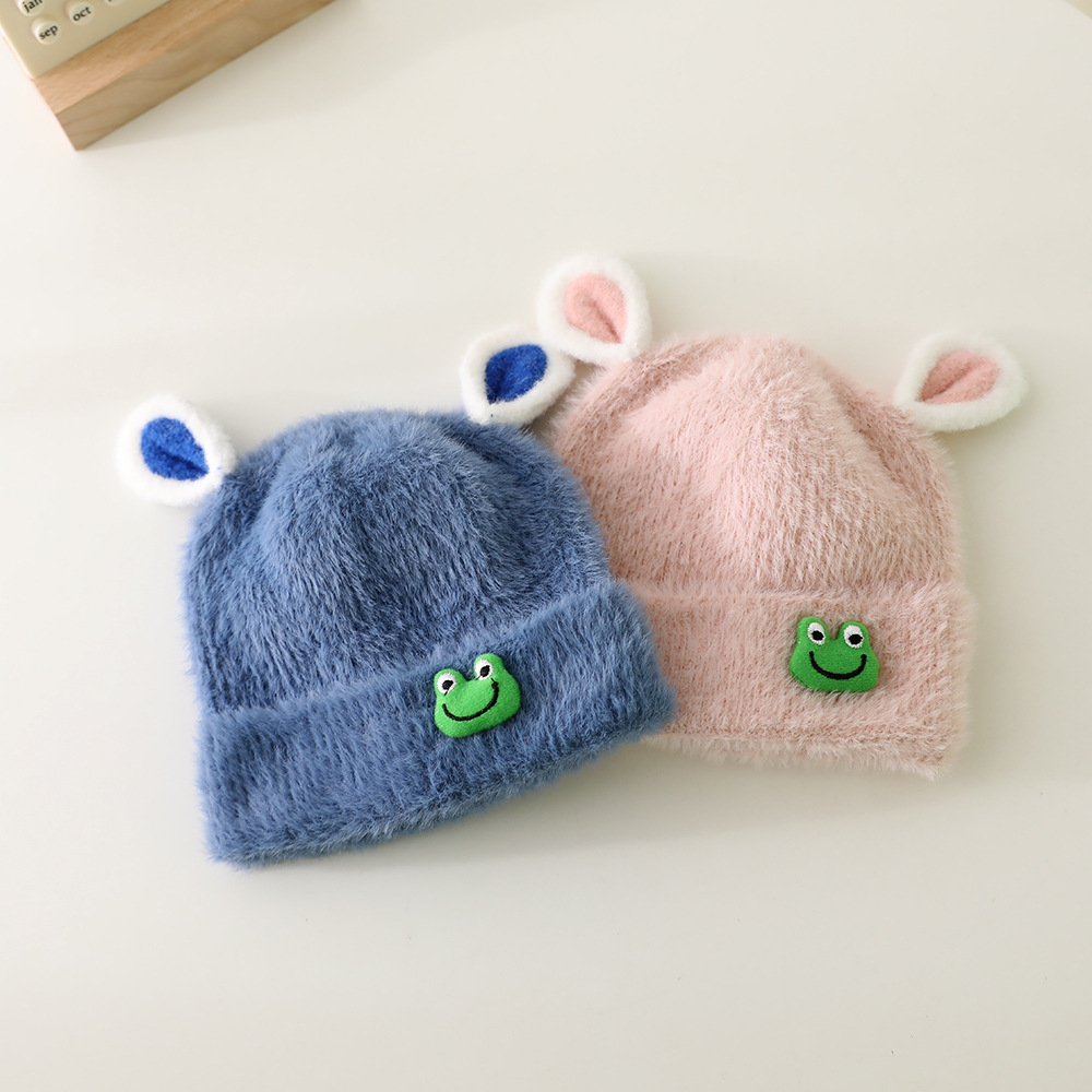 Baby Hat Autumn And Winter Super Cute Frog Baby Furry Hat For Boys And Girls Cute Cold Warm Pullover Hat Application Scenario