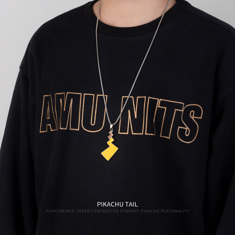 Titanium steel necklace, men's hip-hop cool letter pendant, Korean sweater chain, personalized ins style long necklace accessory Application Scenario