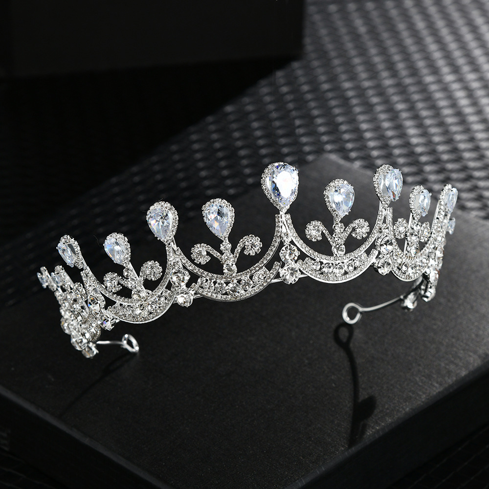 Bridal headpiece Amazon Wholesale Party Decoration Headpiece women's holiday headpiece handmade zircon inset diamond crown thumbnail