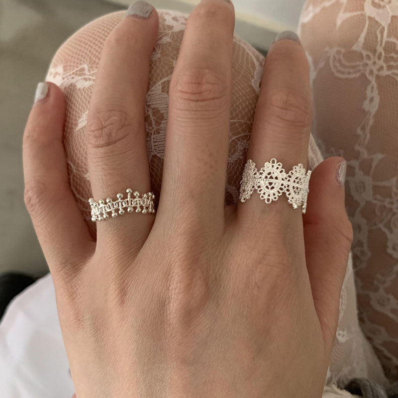 小众个性金属串珠流苏戒指女高级感法式复古时尚气质百搭指环戒子