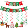 圣诞雪花拉旗雪人麋鹿铃铛螺旋挂饰套装节日派对装饰用品批发定制图