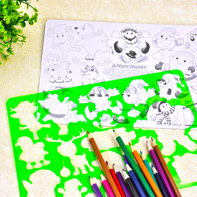 Cross border Christmas Painting Templates Children's holloway painting templates Graffiti diy ledger painting templates wholesale Application Scenario