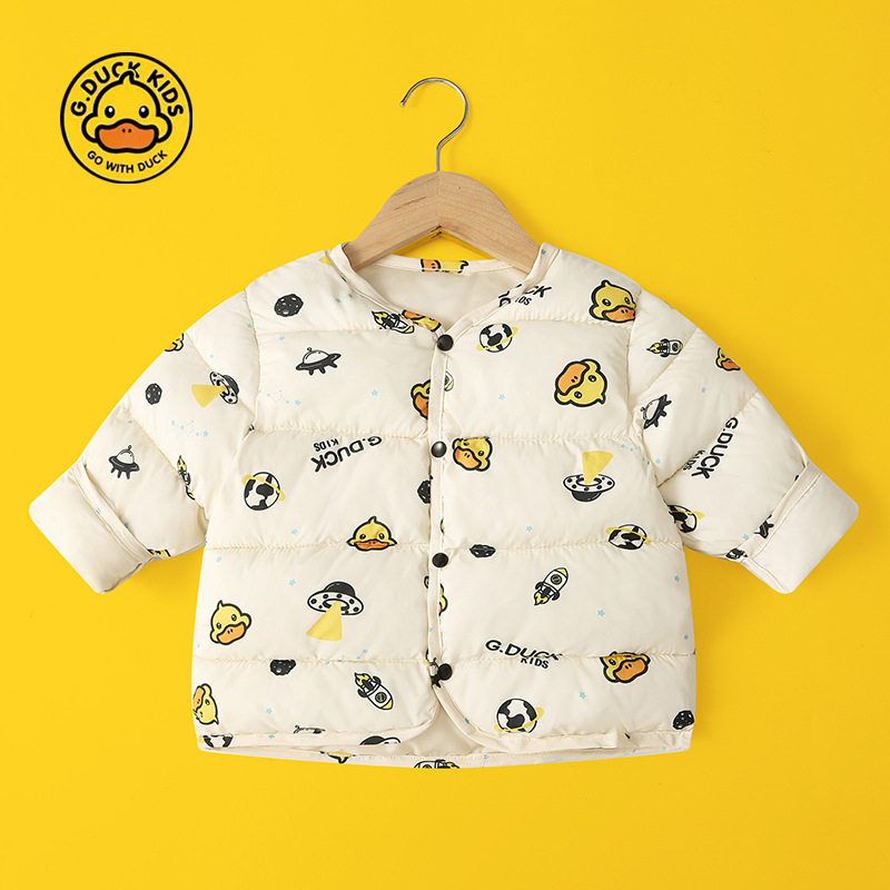 Little Yellow Duck Children's Cotton inner liner 2022 Autumn and winter new cartoon thickened warm coat for boys and girls, one-piece consignment Specification image