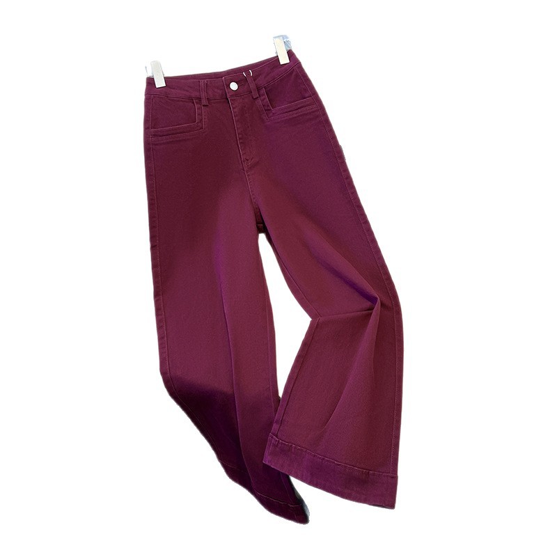 Apricot-colored wide-leg jeans for women, a new style in 2025, are fashionable and versatile. They are high-waisted, loose and slimming casual straight-leg pants Item Picture