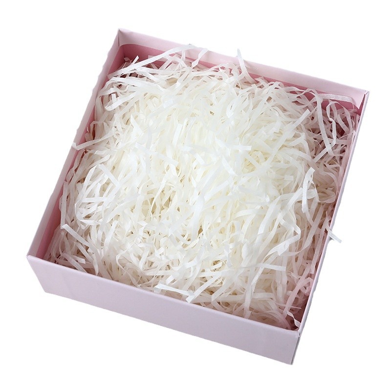 Wholesale 1 kilogram of brushed grass paper strip gift box filling paper thread, off-white raffia grass in stock Item Picture