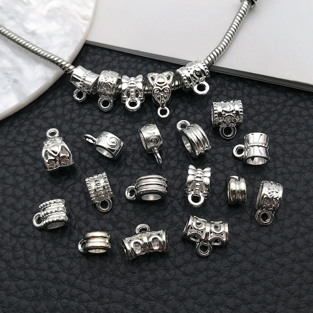 diy jewelry accessories: Alloy three-way hanging head, elbow pipe connection buckle, 4mm large hole beaded, cross-border best-selling necklace hanging hole Specification image