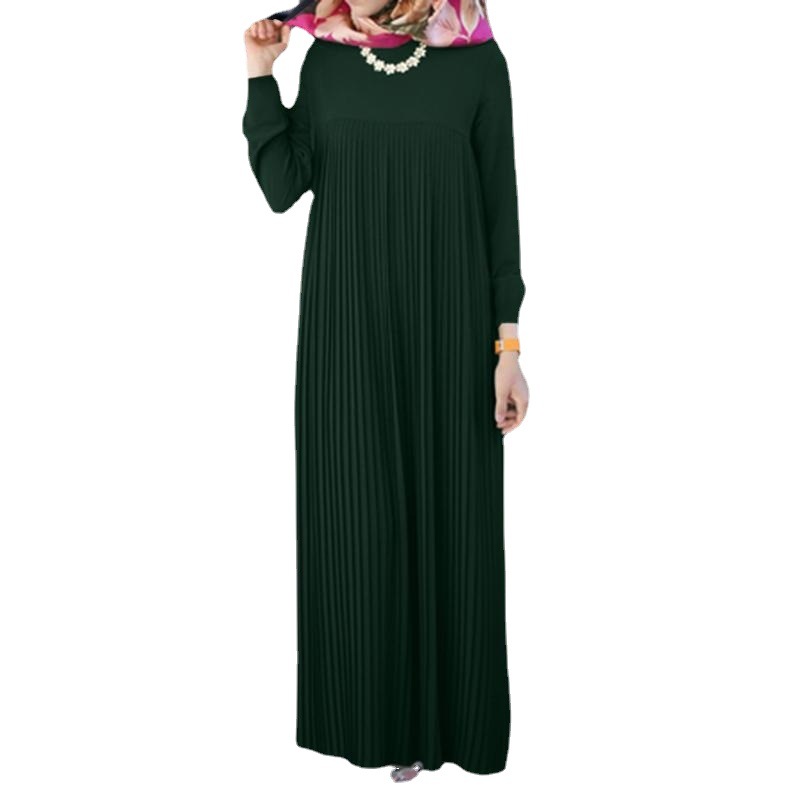 阿拉伯长裙子/一件套女款连帽民族风/长袍女士宽松阿拉伯/女装女式v领时尚休闲/穆斯林婚庆礼服白底实物图
