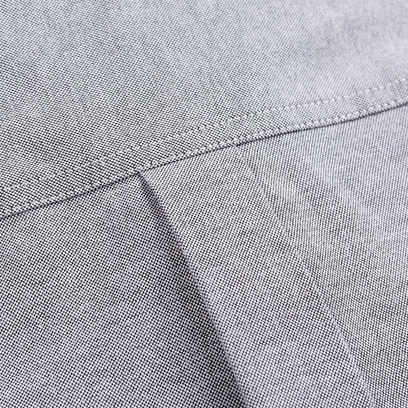 Pure cotton washed Oxford fabric shirt, long-sleeved casual one-inch shirt for young men, solid-color fitted lapel pocket men's shirt Specification image