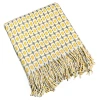Nordic ins yellow small checkered knitted woolen blanket sofa nap homestay decoration car cover new style bag Item Picture