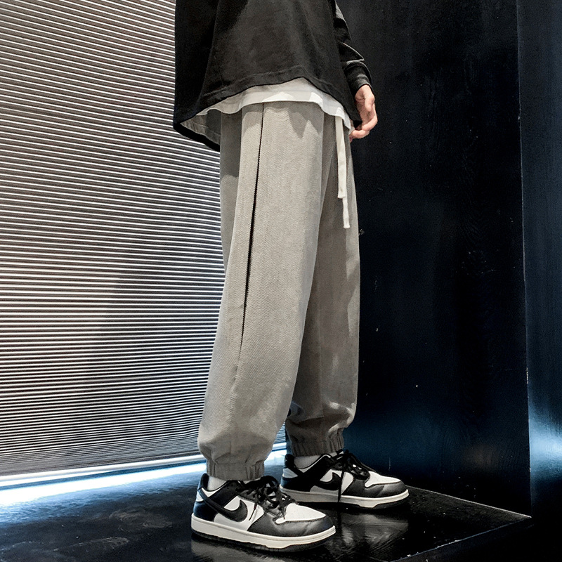 Autumn casual pants, men's retro trend, loose tight-fitting pants, drape, versatile sports pants, trendy brand, Instagram bestsellers, sweatpants details Picture