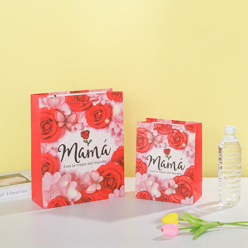 Mother's flower Spanish gift bag, handbag, paper bag, birthday return gift, souvenir packaging bag, South America details Picture