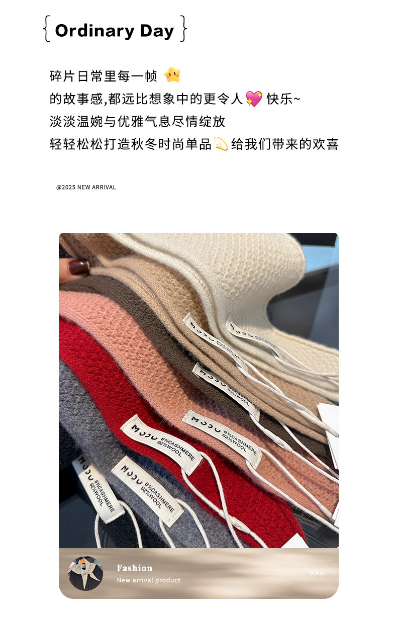 100% wool, 100% Australian wool, high-quality triangular scarf, neck protection, cashmere shawl, simple knitted scarf for women pic 2