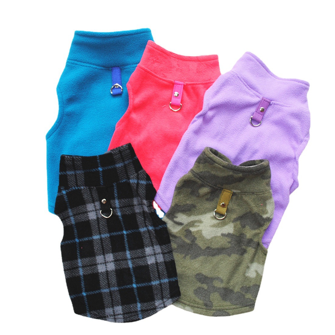 厂家直销  宠服衣服 狗狗秋冬摇粒绒牵引扣结实  立领 翻领 大狗
