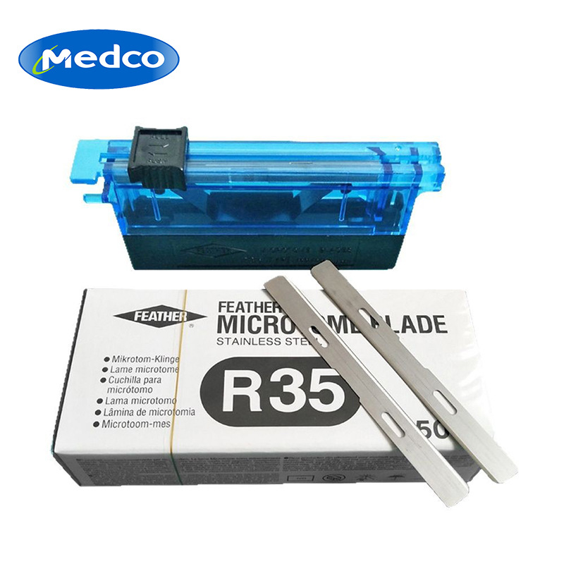 跨境专供日本羽毛刀片R35石蜡包埋组织切片机医用一次性病理刀片