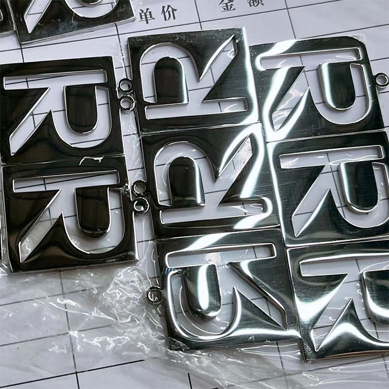 Stainless steel mirror-finished full-gloss letter R cross-border hot-selling cut pendant necklace, marked clothing diy accessory jewelry details Picture