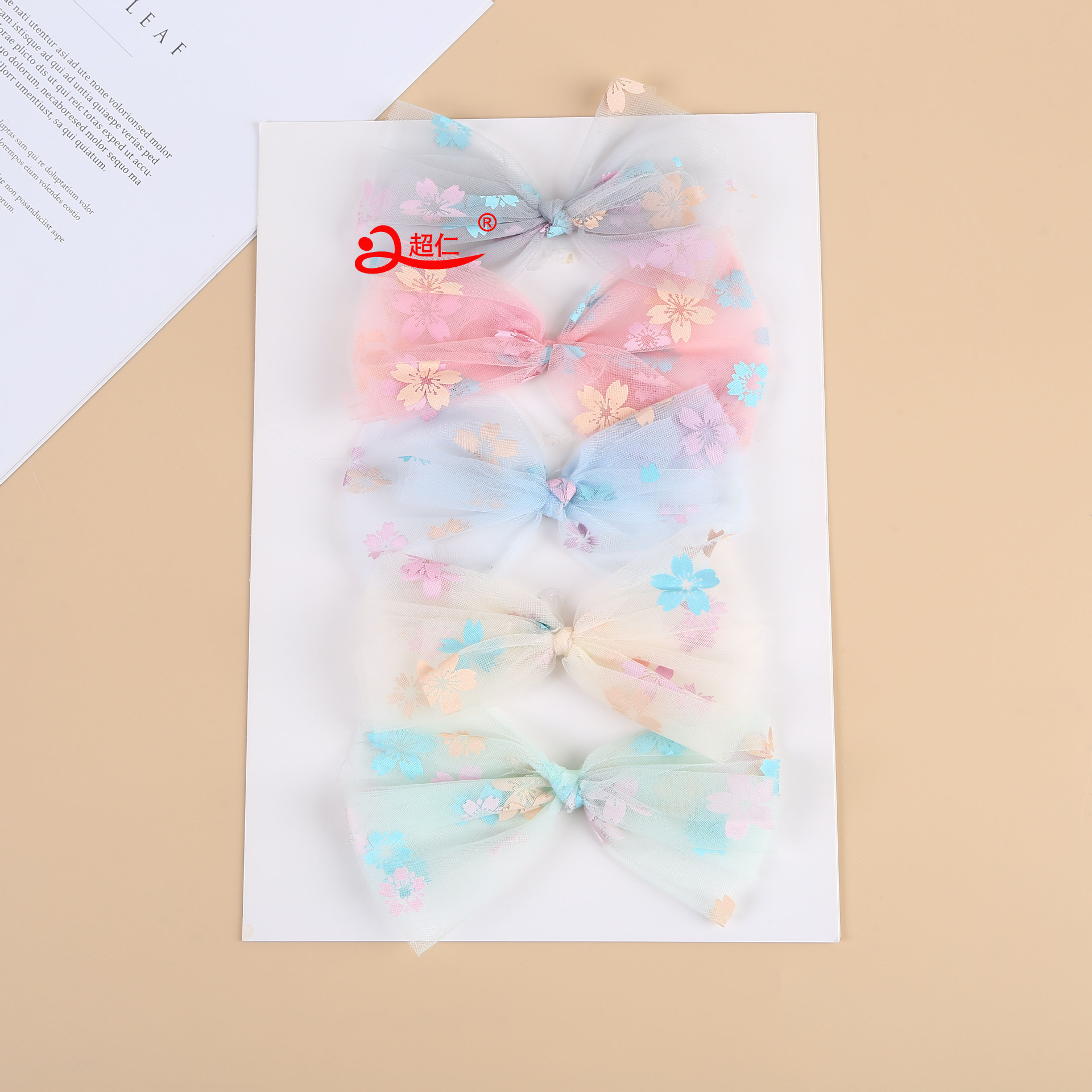 Hand-Made Bows Japan And South Korea Style Hair Accessories Gift Clothing Accessories New Mesh Parquet Color Bows Can Be Produced