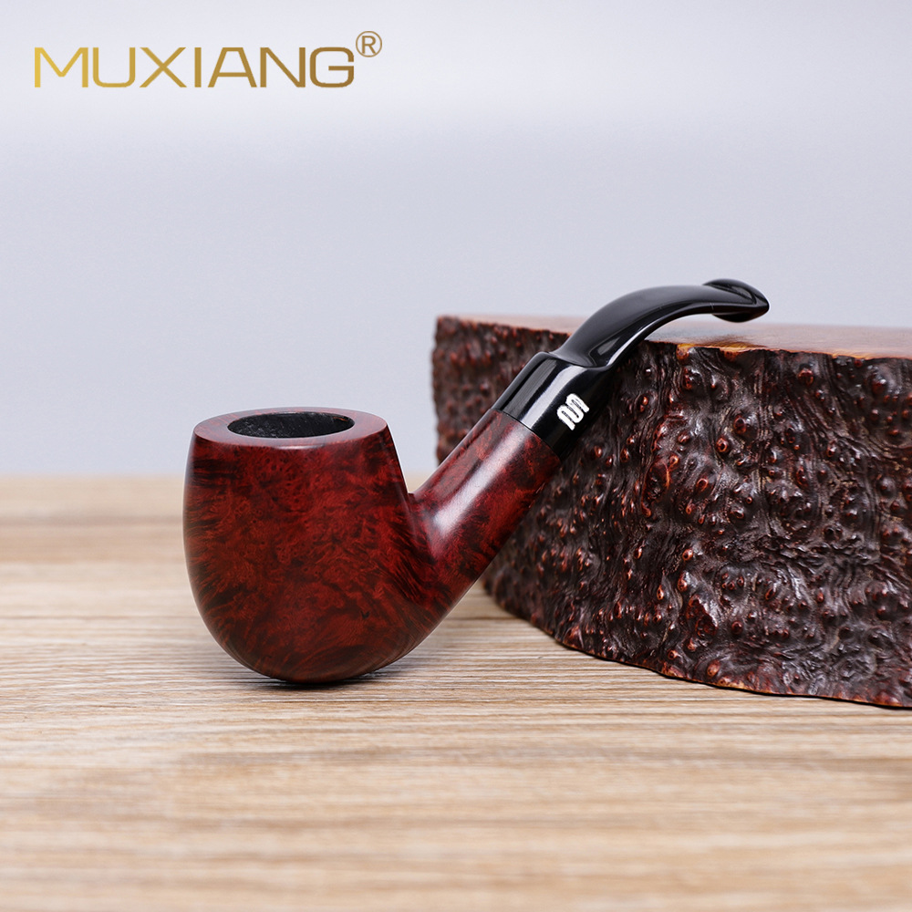 木香手工木制烟斗实木烟斗9mm榫头弯式木质烟斗小号石楠木烟斗