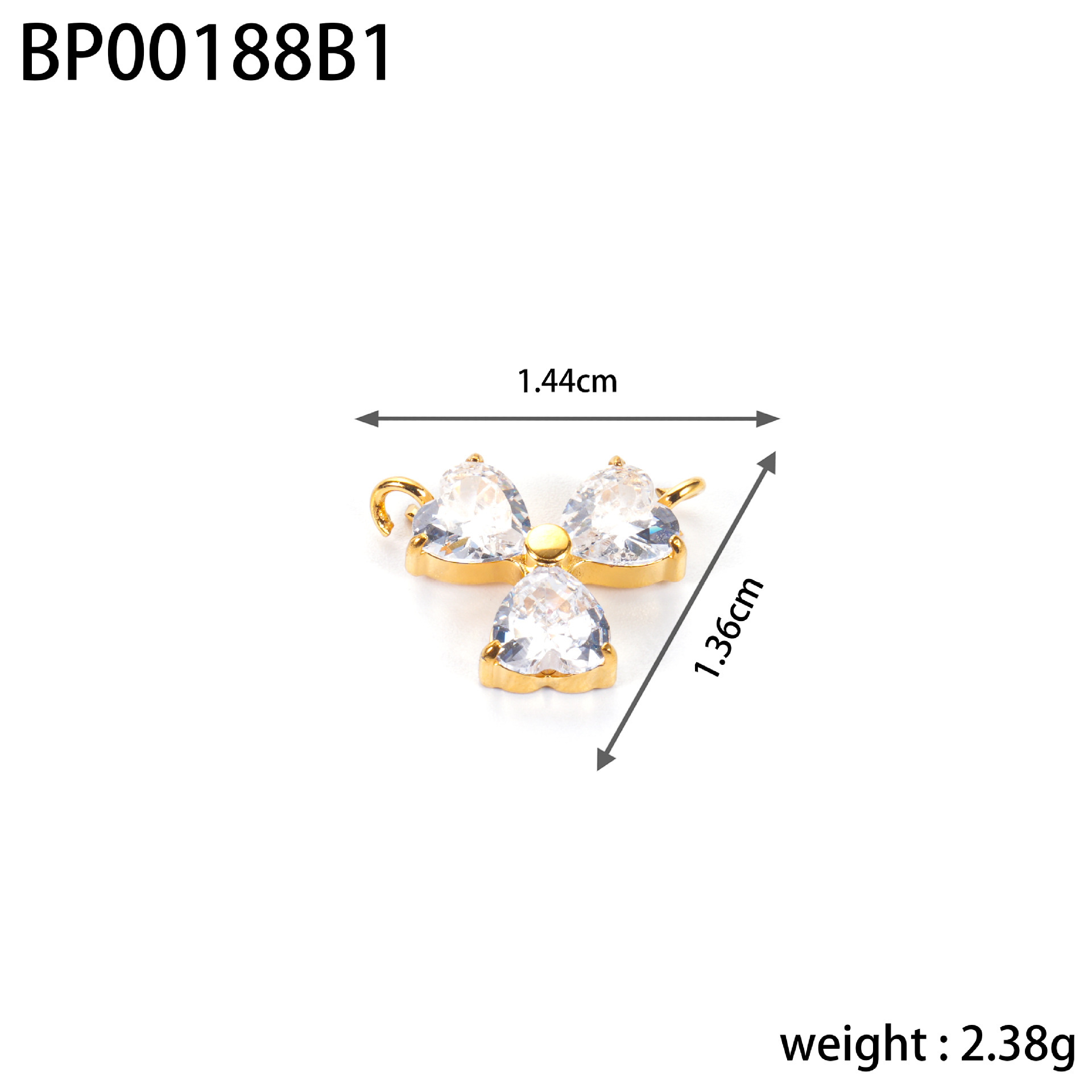 Cross-border fashion stainless steel four-leaf clover, five-pointed star, zircon inlaid diy double-hole pendant design accessory pic 42