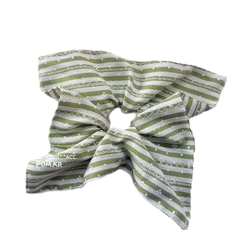 A new Korean-style lace striped hair band with a girlish look, high-elastic hair tie, and a large intestine square scarf clip for the back of the head Item Picture