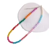ins fashion versatile collarbone chain, Japanese and Korean niche design, candy-sized round beads, colorful round bead patchwork necklace for women Item Picture