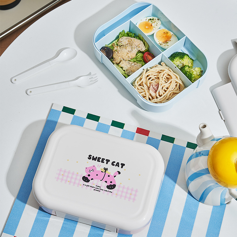 Fun cartoon dopamine lunch box, tableware lunch box, student and office worker compartments bento box, high appearance level preservation box Specification image
