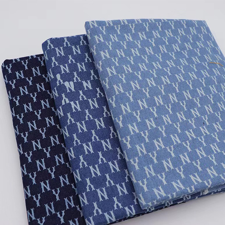 Wholesale 10-piece thickened printed denim fabric, textile denim fabric washed polyester-cotton twill apron