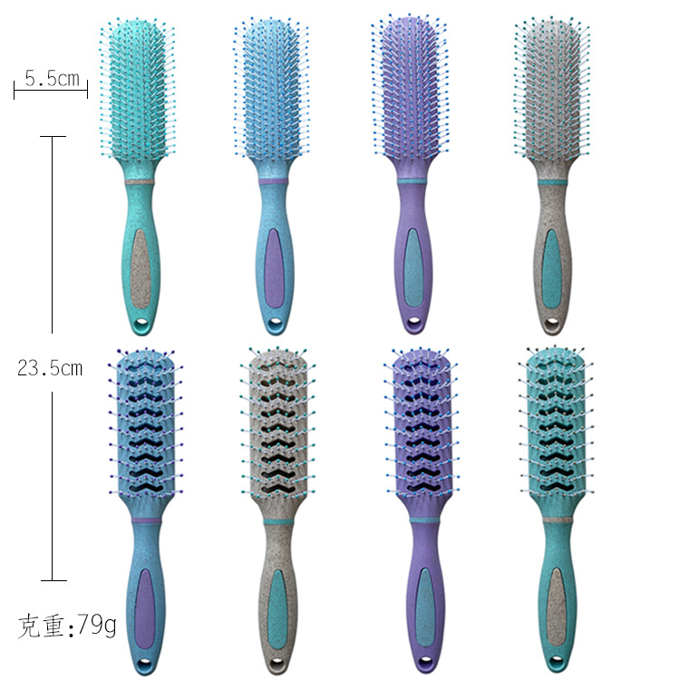 Factory direct sales: wheat straw hair care airbag comb, hair skin massage air cushion comb, curly and smooth hair styling comb, rib comb Item Picture