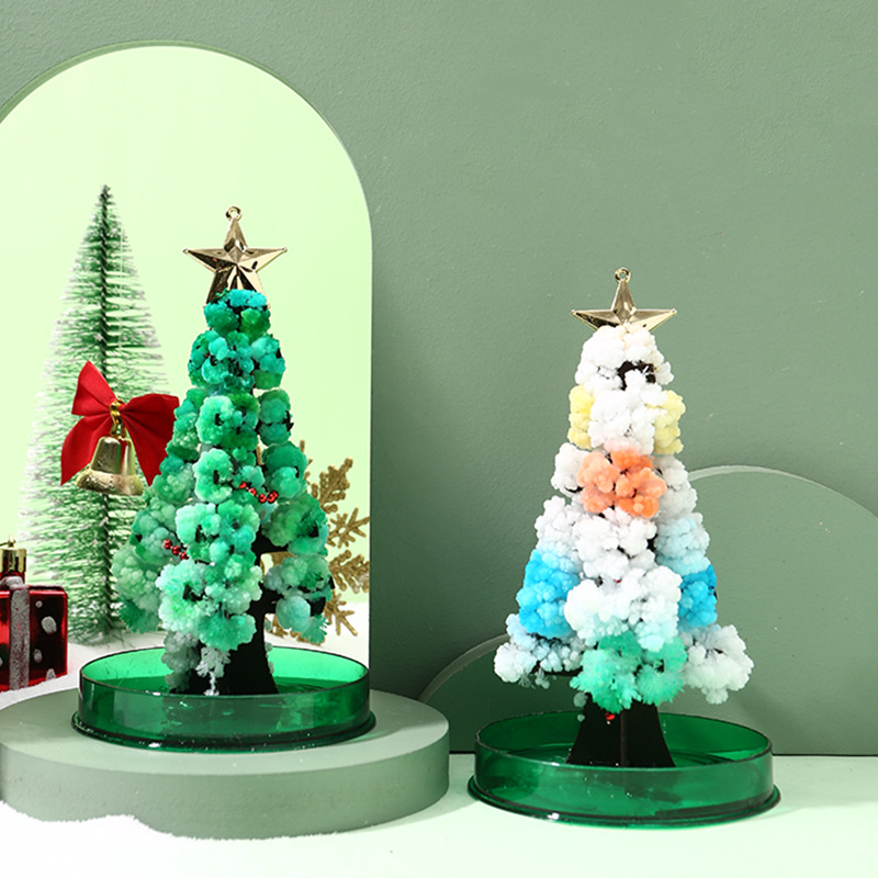 Cross-border new magic, growing Christmas trees, blooming paper trees, romantic crystal trees, creative festival gifts, toys