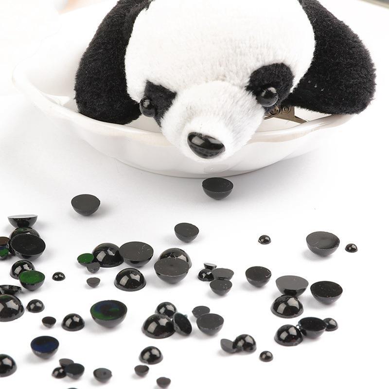 diy hand-woven black animal eye flat-bottomed beads, hair clip material package, hair accessory details Picture