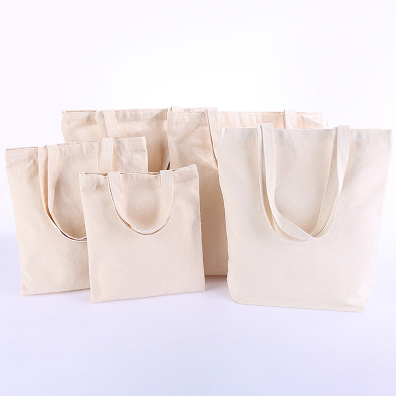 Blank Hand Canvas Bag Custom Logo Students Single Shoulder Canvas Shopping Bag Wholesale Advertising Cotton Bags Item Picture