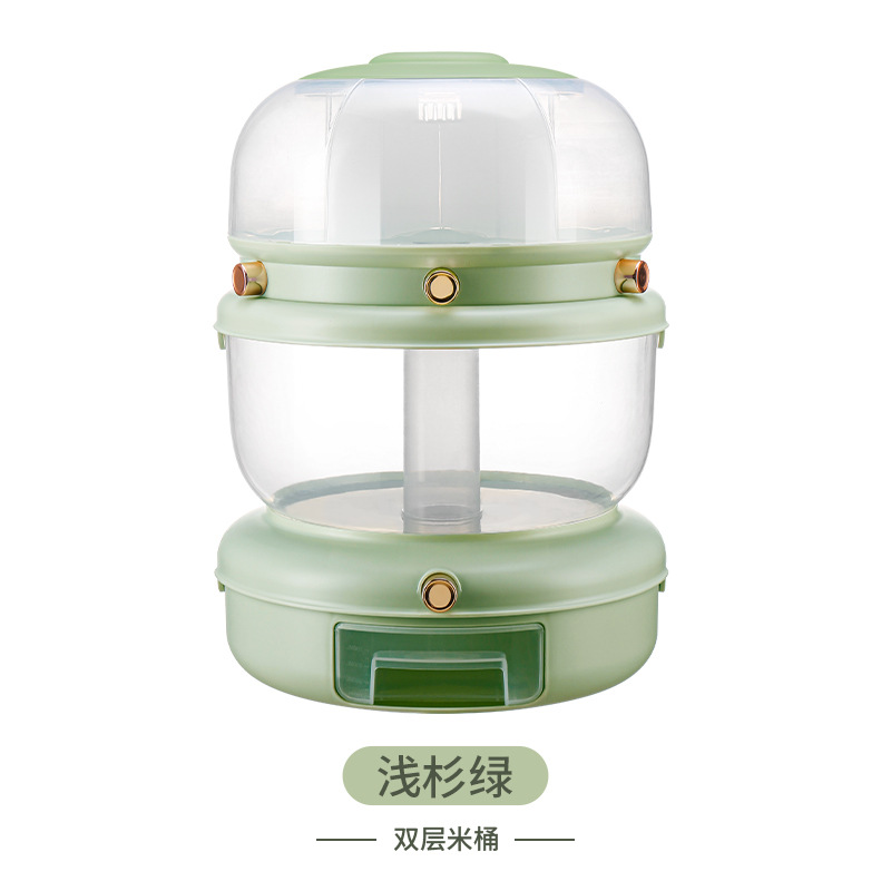 Rotating seal rice storage bucket, multi-compartment nano storage cabinet, press-type moisture-proof and insect-proof coarse grain rice bucket Item Picture