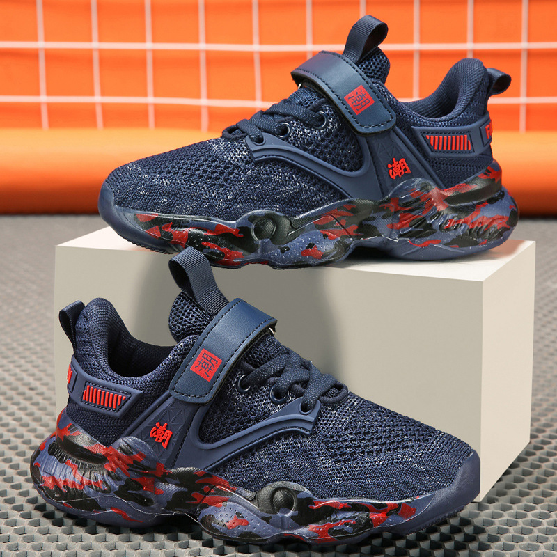 Cross-Border Children's Shoes Wholesale New Children's Sports Shoes Net Shoes Breathable Running Shoes Boys Leisure Travel Shoes Fashion Shoes details Picture