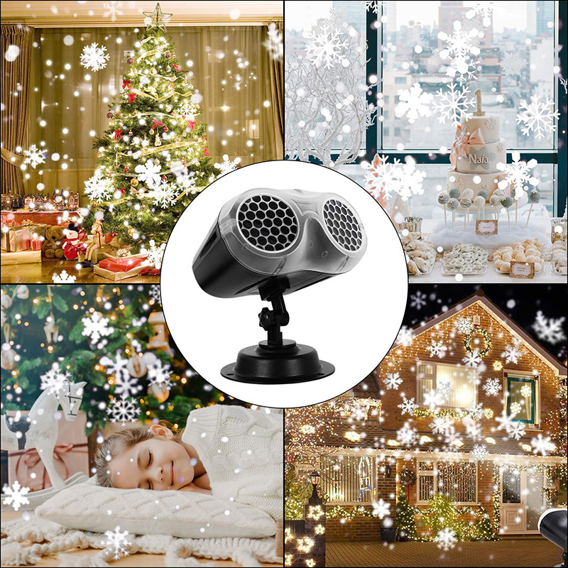 Amazon's best-selling Christmas snow lantern: Remote control double-tube large-area snow lantern, 3D dancing snow lantern Specification image