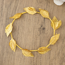 Carnival Halloween Roman headband Christmas bride headband Gold leaf garland gold simulation flower
