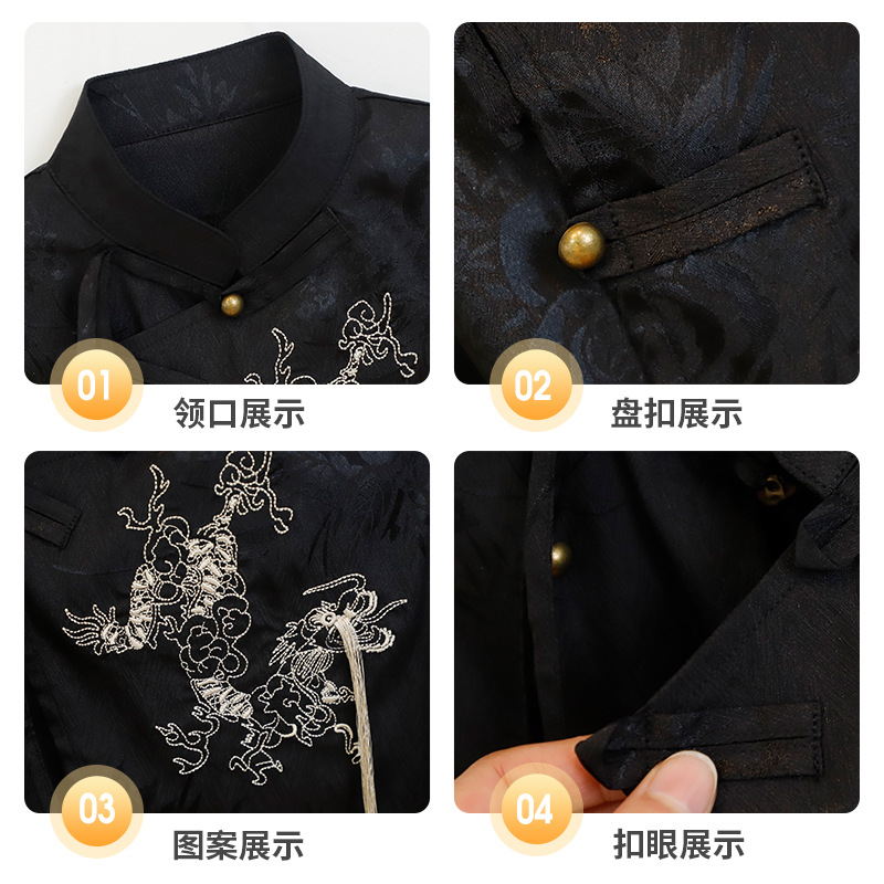 National trend boys' Hanfu set, national style embroidered magua vest, new Chinese-style children's hosting performance costume, flower boy's first birthday dress Application Scenario