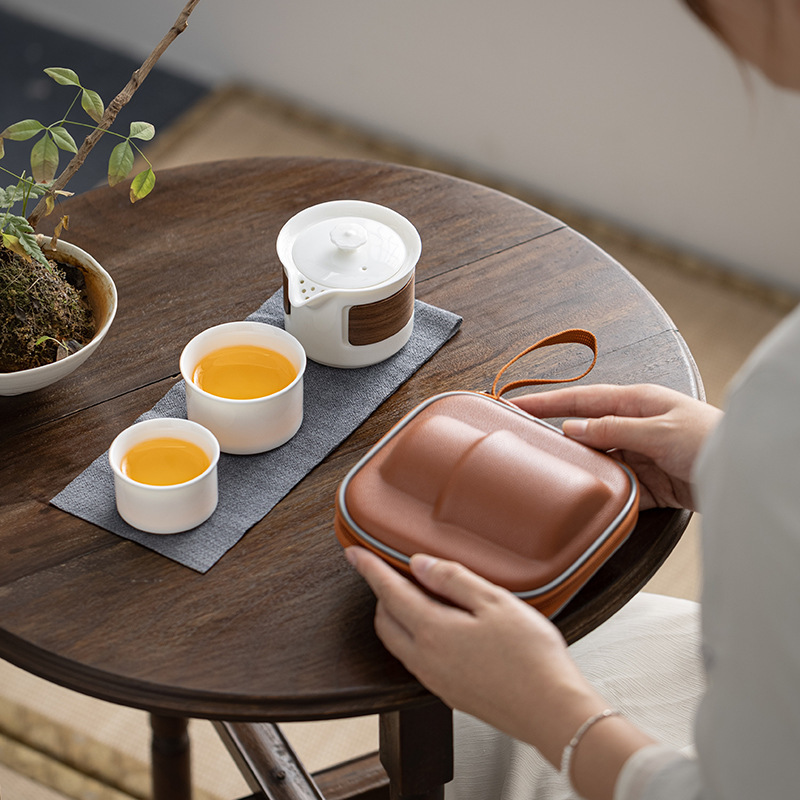 茶具/茶具套装/旅行茶具/旅行套装茶具/盖碗白底实物图