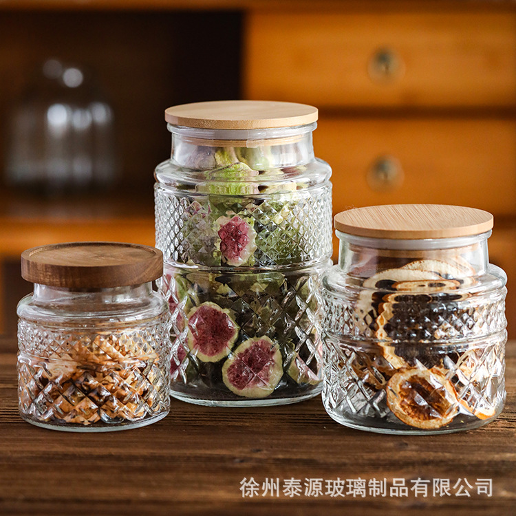 厂家批发大号玻璃密封罐茶叶罐家用厨房杂粮花茶收纳储物罐食品罐