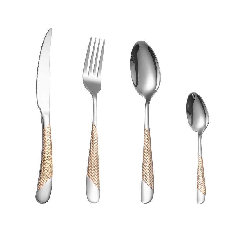 Cross-Border Stainless Steel Cutlery Knife, Fork And Spoon High Appearance Level Star Diamond Dessert Hotel Steak Spoons Set Item Picture