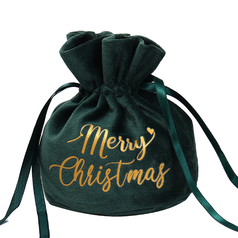 Creative Christmas Gift Christmas Apple Velvet Bag Christmas Eve Velvet Bunched Candy Bag Christmas Tote Bag Item Picture