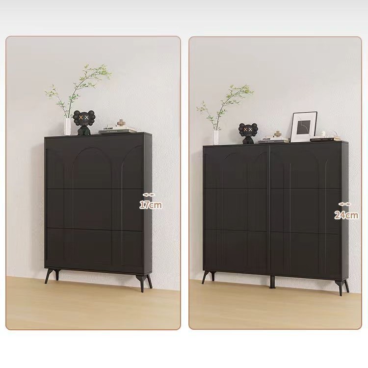 A light luxury flip-top ultra-thin shoe cabinet, an integrated wall-mounted extremely narrow shoe cabinet and storage cabinet for home entrance and foyer Application Scenario