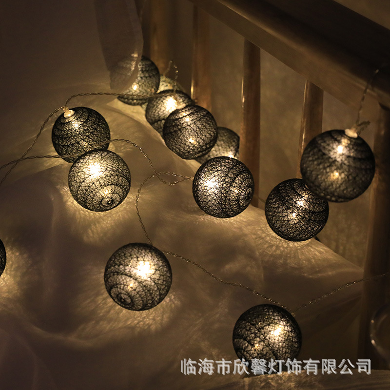 New Cotton Ball Lights Ins Rattan Ball Room Cotton Ball Lights String Net Red Star Lights Decorative Lights String Lights Item Picture
