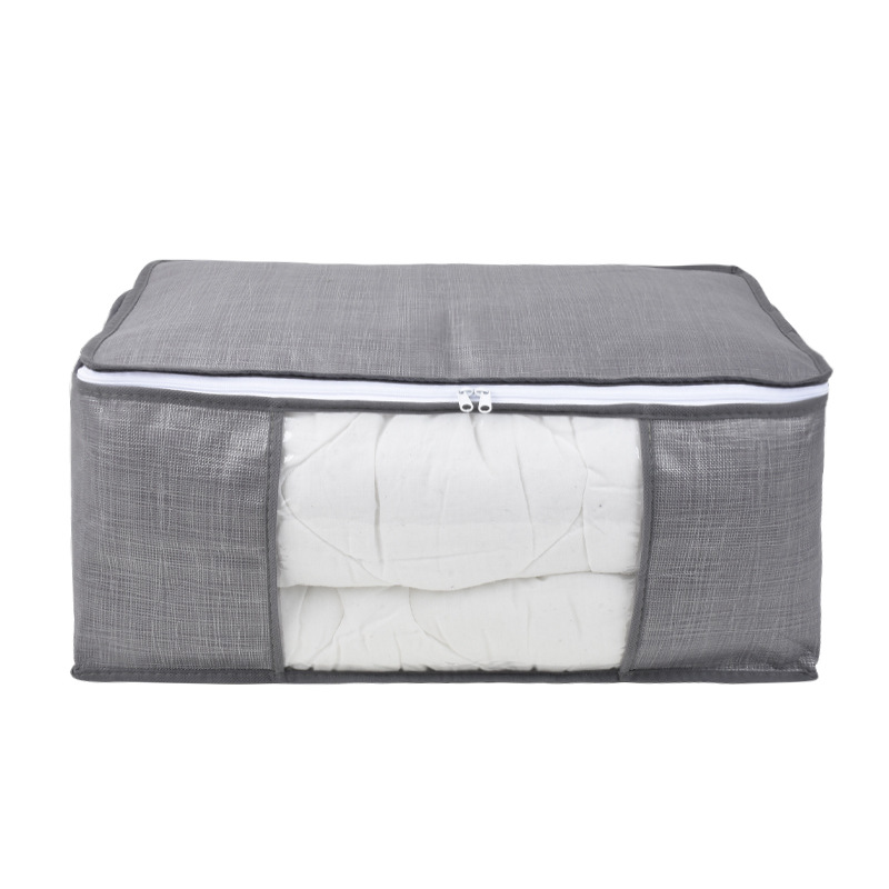 Manufacturers Direct Drawing Dark Grey Non-Woven Storage Bag Clothing Quilt Bedroom Transparent Dustproof Storage Bag Storage Bag Specification drawing