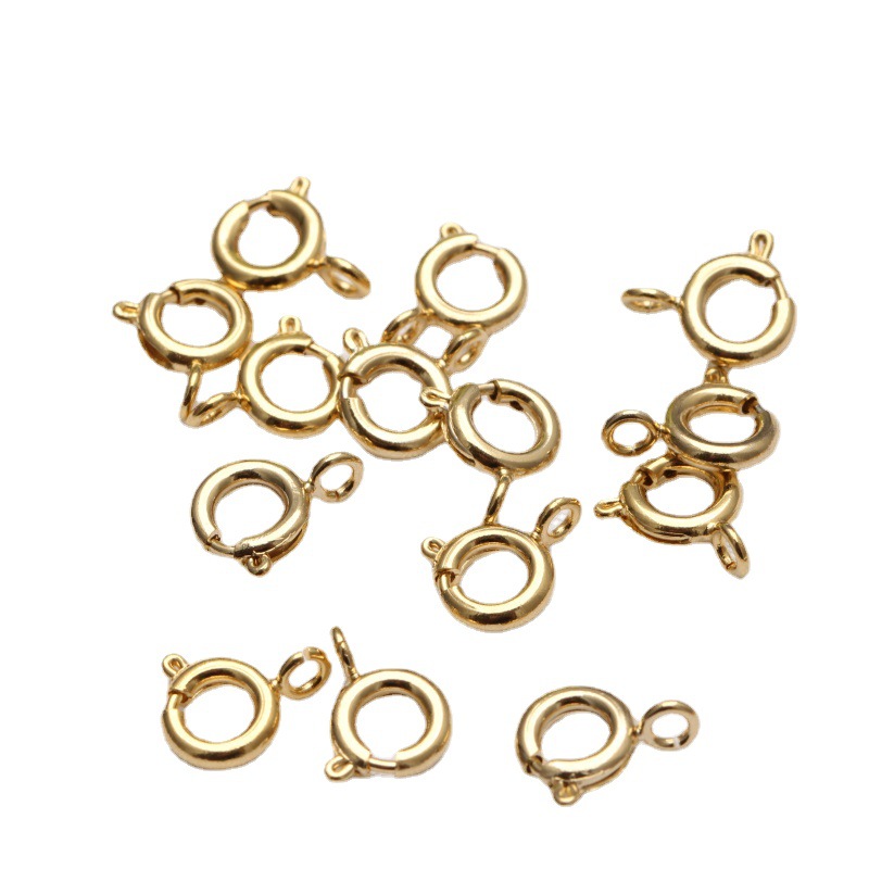 14K Gold Accessories Color Retaining Spring Clasp Handmade Diy Jewelry Bracelet Necklace Material Finishing Connection Lock Button Item Picture