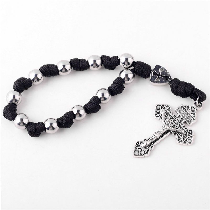 Cross-border e-commerce cross necklace, hand-woven rope car pendant, ROSARY rosary bracelet, cross jewelry Item Picture