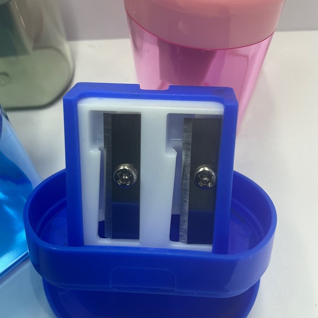 8026跨境文具铅笔刀简约深色椭圆形双孔办公卷笔刀学生文具卷笔刀